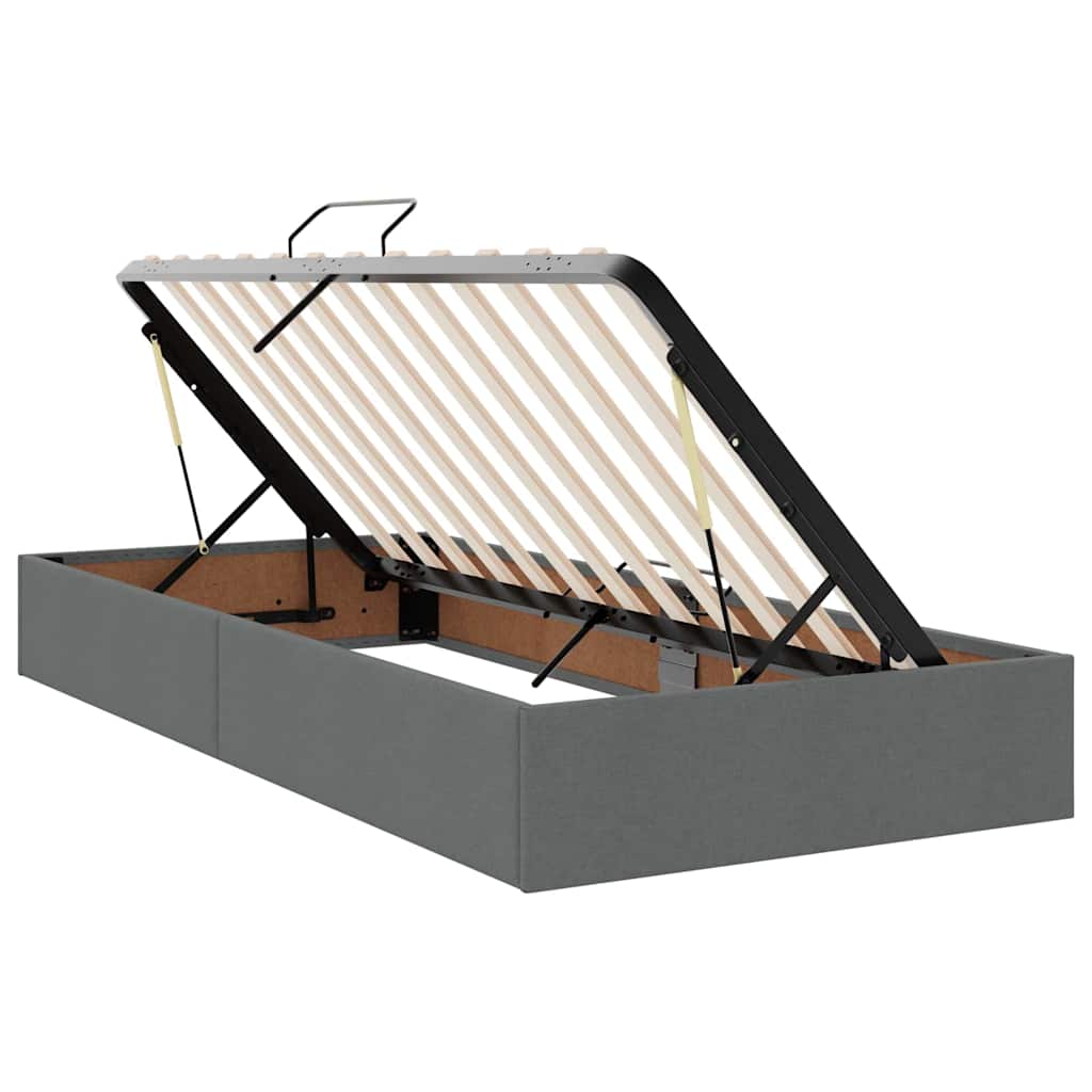 Krevet s prostorom za pohranu s LED-om Tamno siva 100 x 200 cm