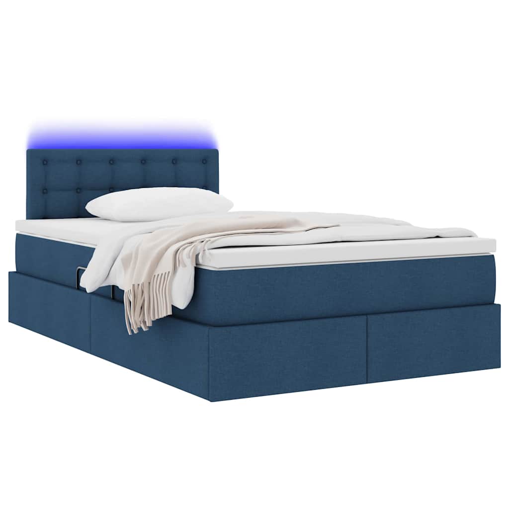 Krevet s prostorom za pohranu s LED-om Plava 120 x 200 cm
