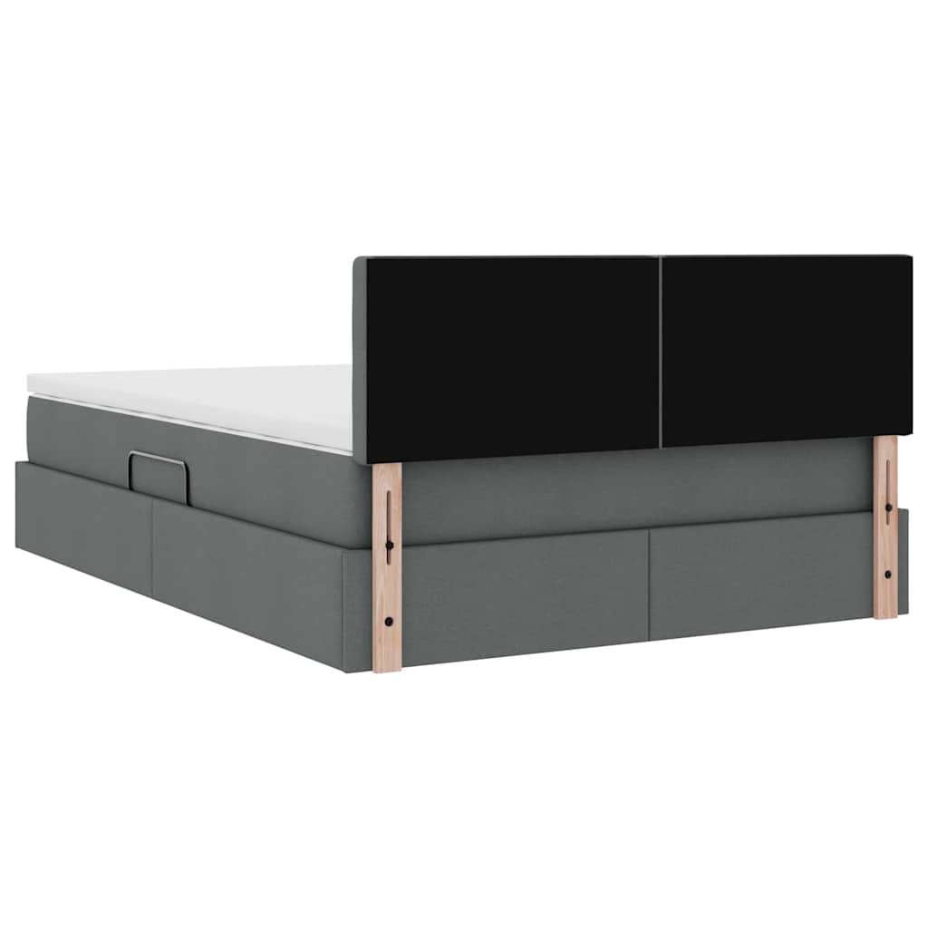 Krevet s prostorom za pohranu s LED-om Tamno siva 140 x 190 cm