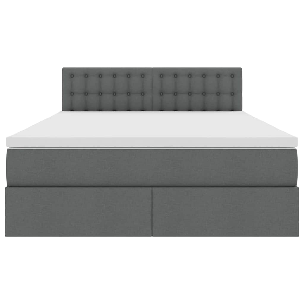 Krevet s prostorom za pohranu s LED-om Tamno siva 140 x 190 cm
