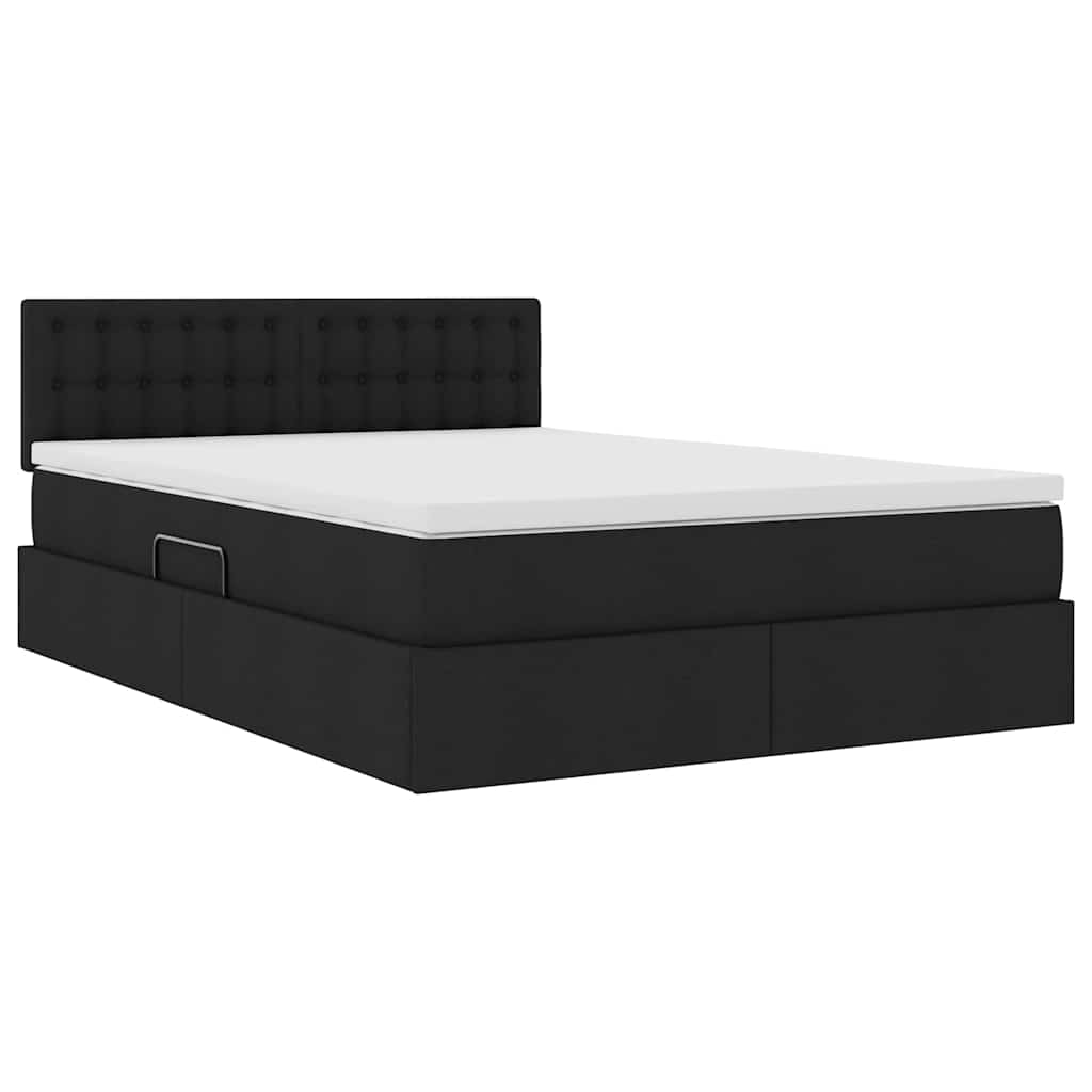 Krevet s prostorom za pohranu s LED-om Crna 140 x 190 cm