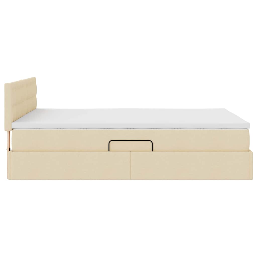 Krevet s prostorom za pohranu s LED-om Krema 140 x 190 cm