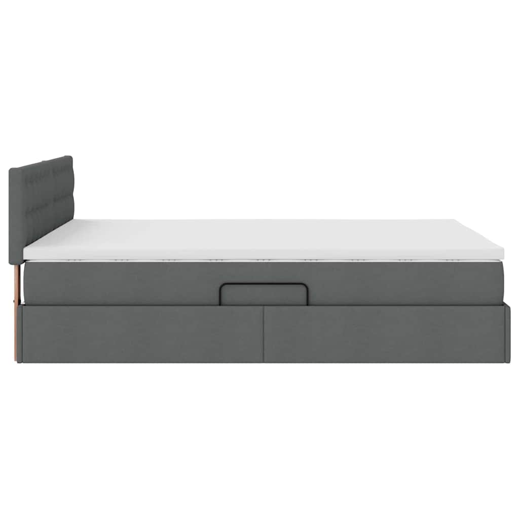 Krevet s prostorom za pohranu s LED-om Tamno siva 140 x 200 cm