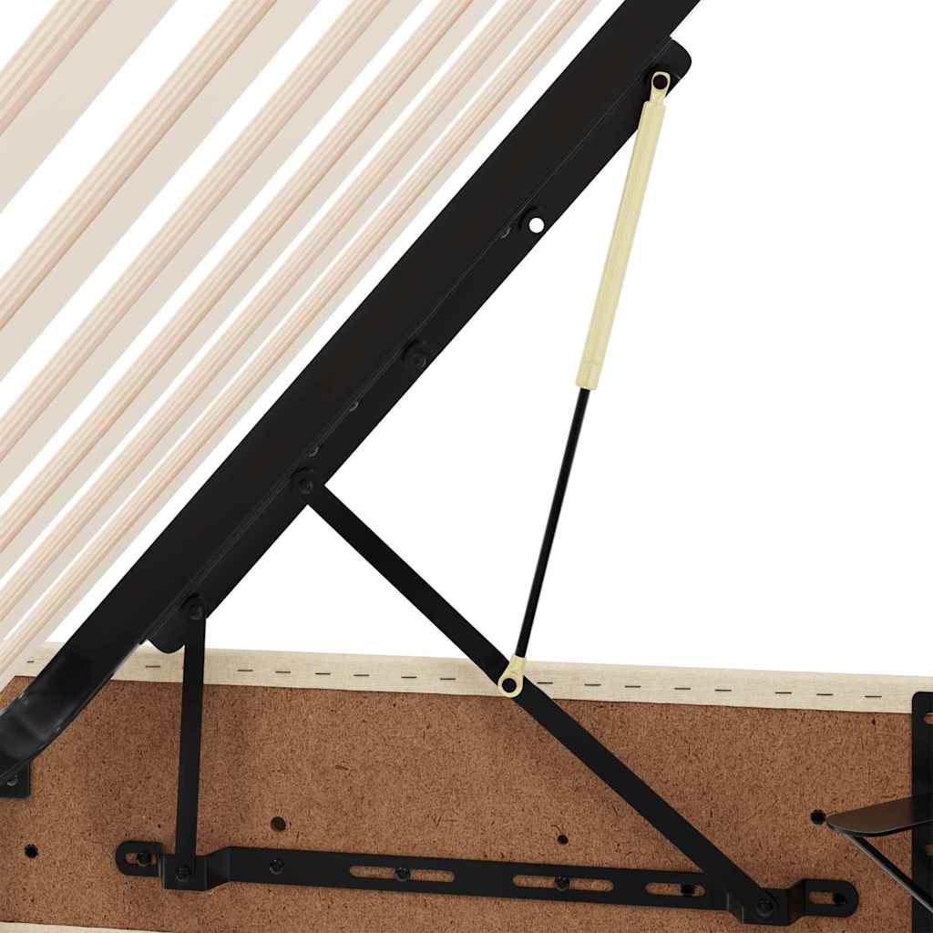 Krevet s prostorom za pohranu s LED-om Krema 140 x 200 cm