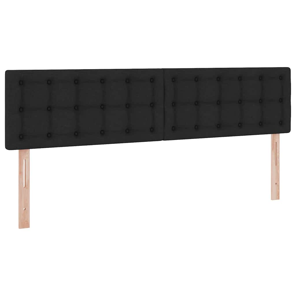 LED krevet za pohranu s madracem Crna 160 x 200 cm Tkanina