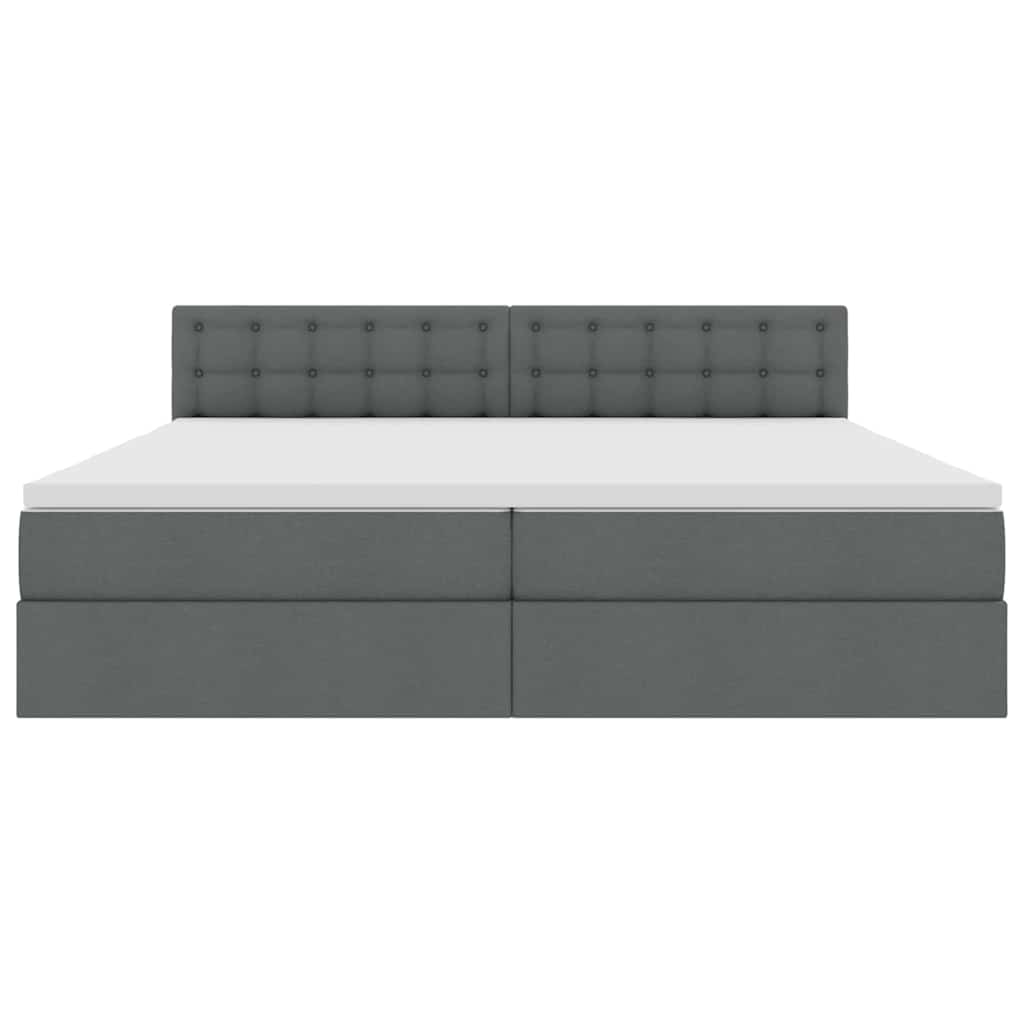 Krevet s prostorom za pohranu s LED-om Tamno siva 200 x 200 cm