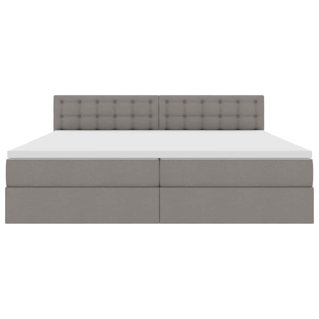Krevet s prostorom za pohranu s LED-om Sivo-smeđa 200 x 200 cm