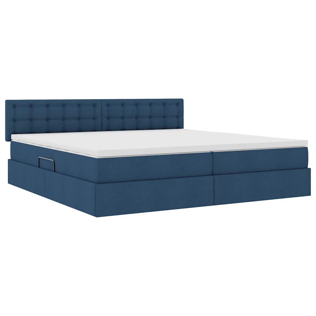 Krevet s prostorom za pohranu s LED-om Plava 200 x 200 cm