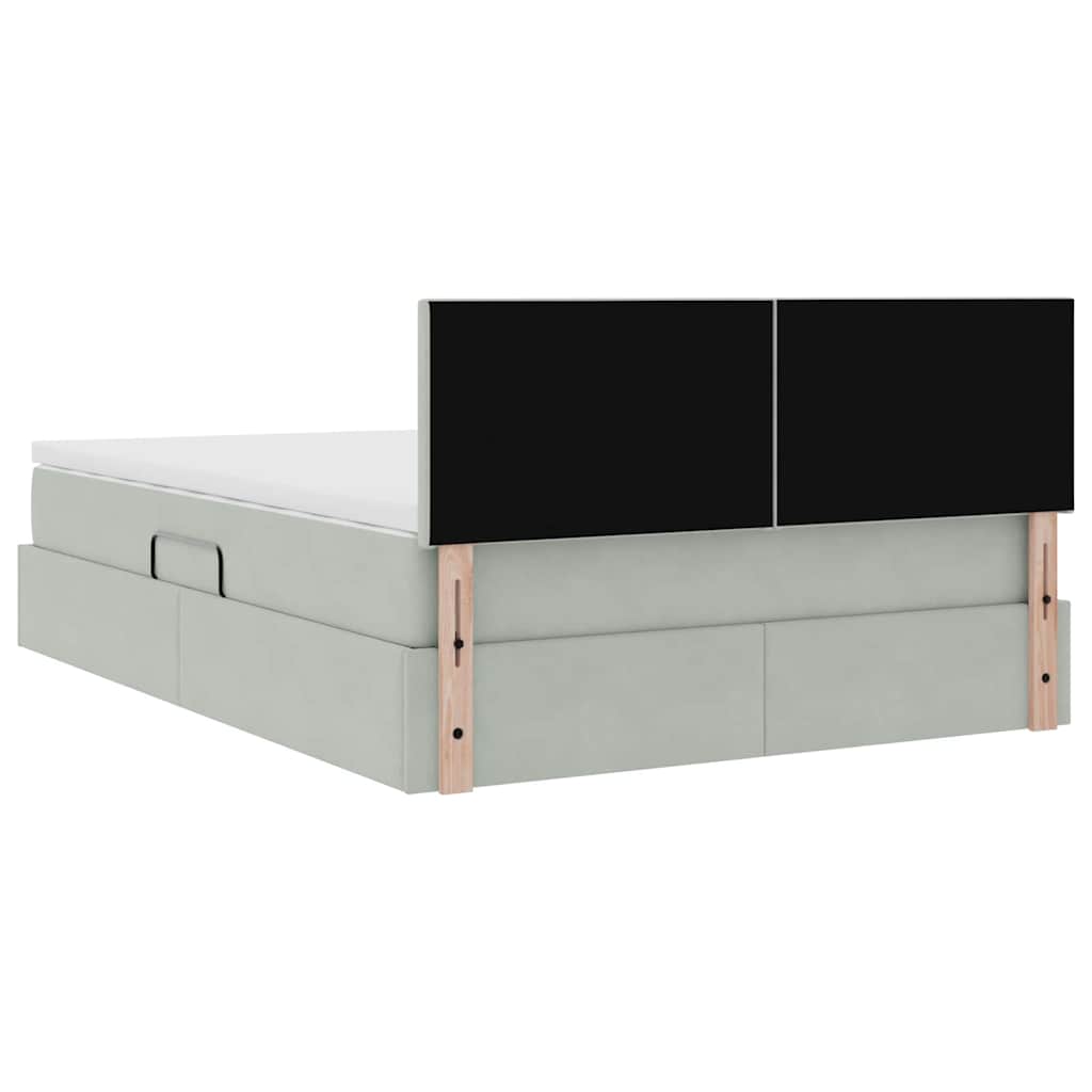 Krevet s prostorom za pohranu s LED-om 140 x 190 cm Baršun