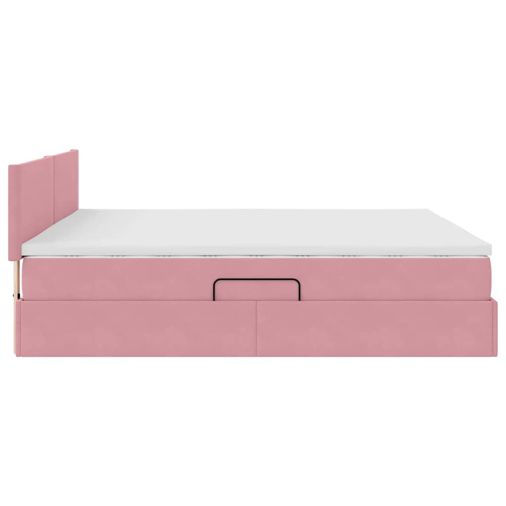 Krevet s prostorom za pohranu s LED-om Ružičasta 180 x 200 cm