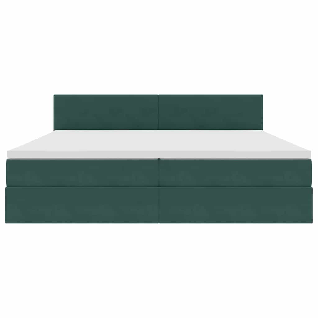 Krevet s prostorom za pohranu s LED-om Tamnozelena 200 x 200 cm