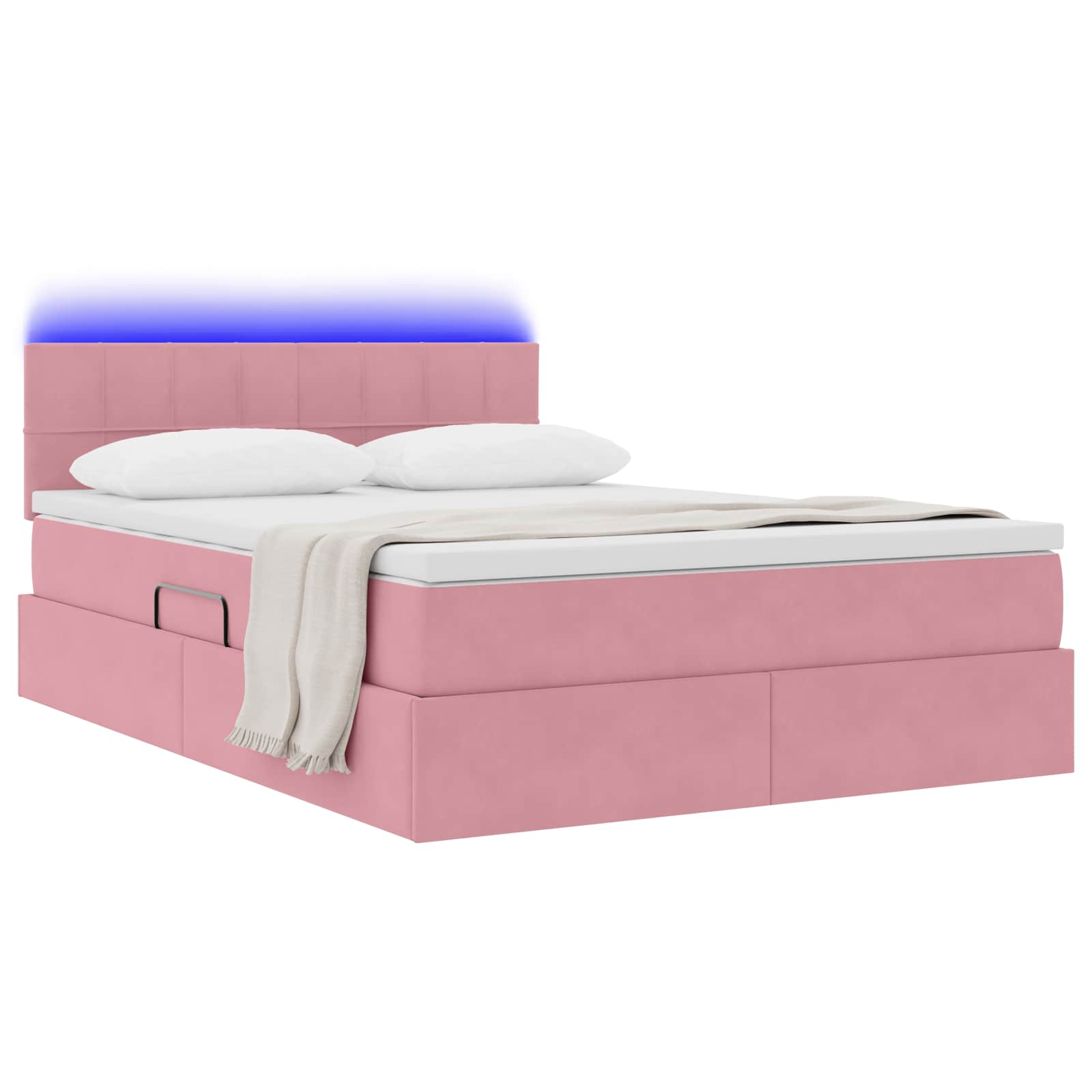 Krevet s prostorom za pohranu s LED-om Ružičasta 140 x 190 cm