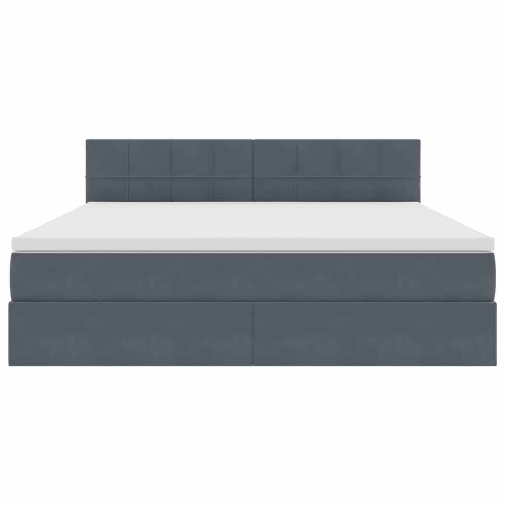 Krevet s prostorom za pohranu s LED-om Tamno siva 160 x 200 cm
