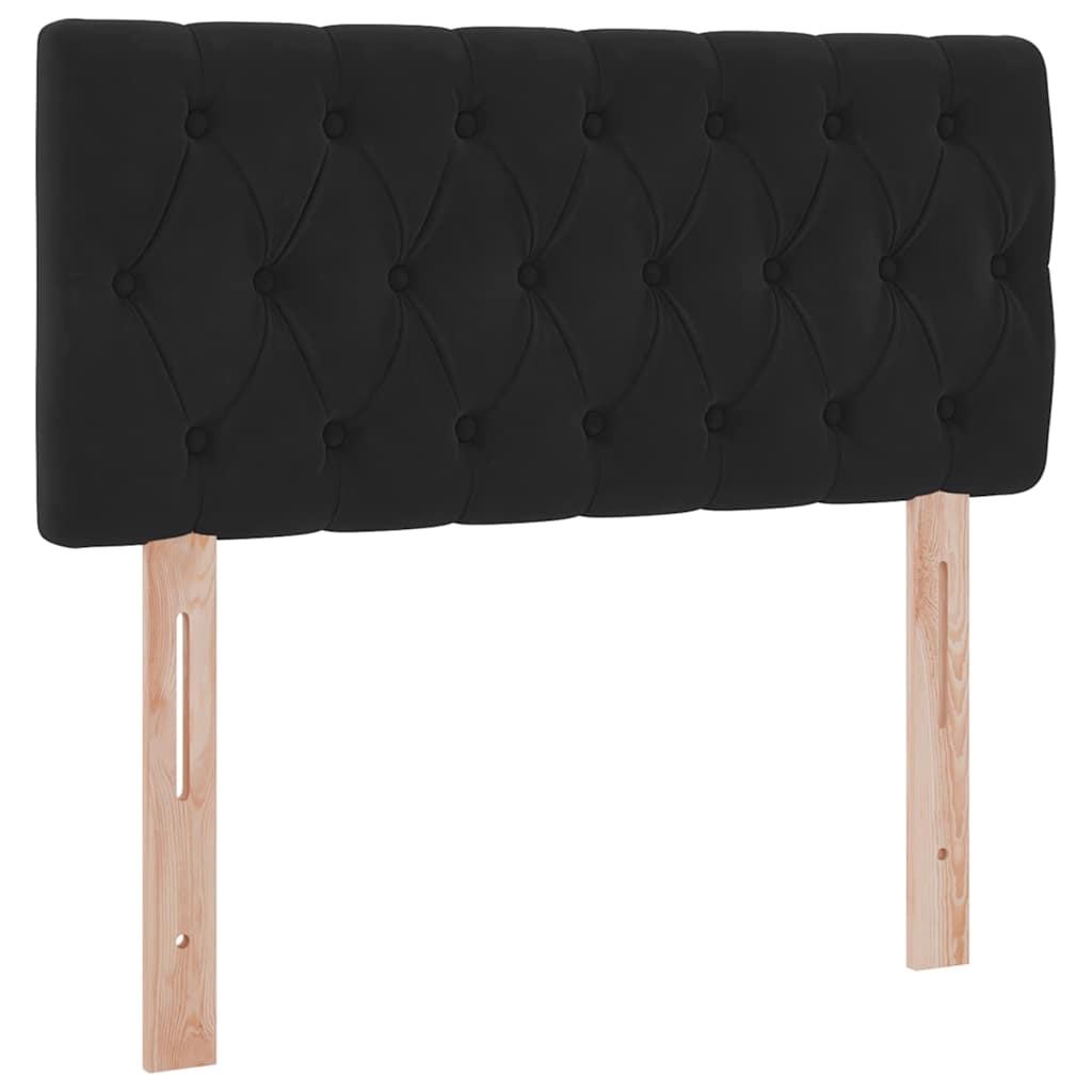 Krevet s prostorom za pohranu s LED-om Crna 90 x 200 cm Baršun