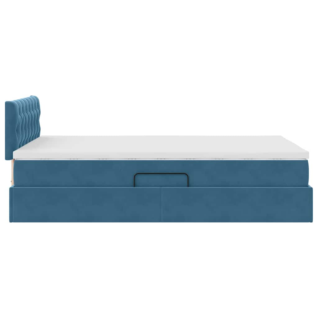 Krevet s prostorom za pohranu s LED-om Tamno plava 120 x 200 cm