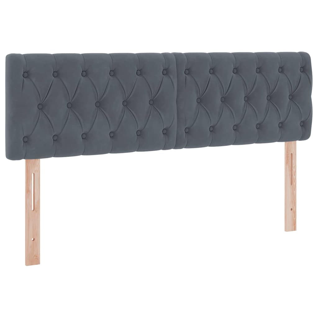LED krevet za pohranu s madracem Tamnosiva 140 x 190 cm Baršun