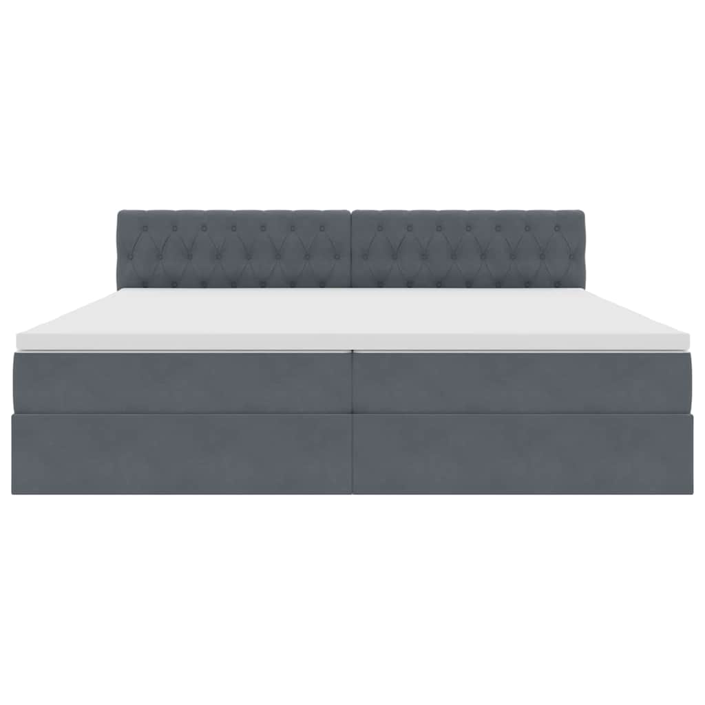 Krevet s prostorom za pohranu s LED-om Tamno siva 200 x 200 cm