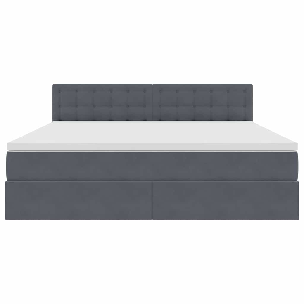 Krevet s prostorom za pohranu s LED-om Tamno siva 160 x 200 cm