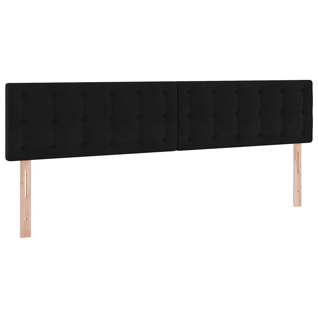 Krevet s prostorom za pohranu s LED-om Crna 200 x 200 cm Baršun