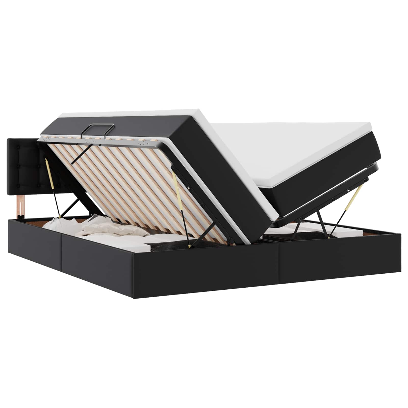 Krevet s prostorom za pohranu s LED-om Crna 180 x 200 cm
