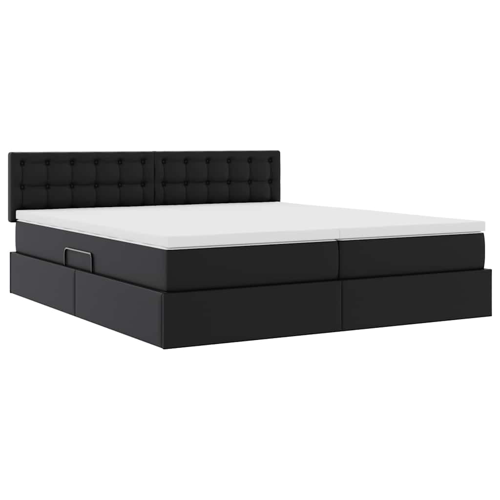 Krevet s prostorom za pohranu s LED-om Crna 200 x 200 cm
