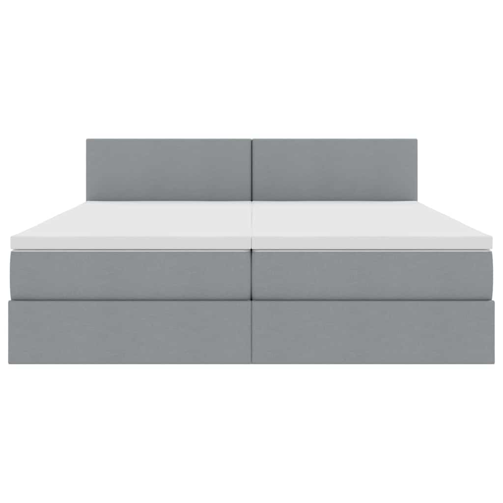 Krevet S LED lampica Svijetlo siva 180 x 200 cm tkanina