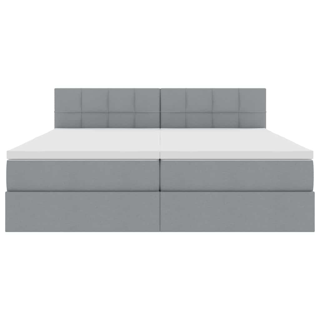 Krevet S LED lampica Svijetlo siva 180 x 200 cm tkanina