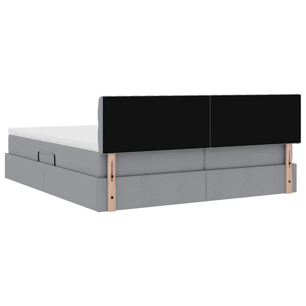 Krevet S LED lampica Svijetlo siva 180 x 200 cm tkanina