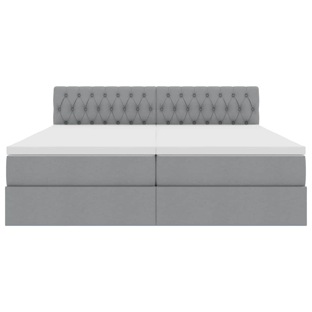 Krevet S LED lampica Svijetlo siva 180 x 200 cm tkanina