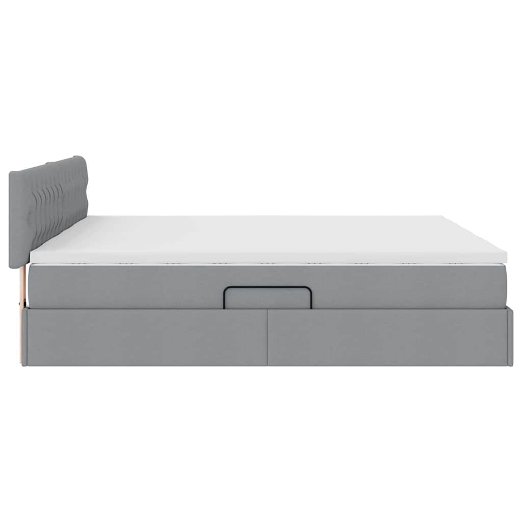 Krevet S LED lampica Svijetlo siva 180 x 200 cm tkanina