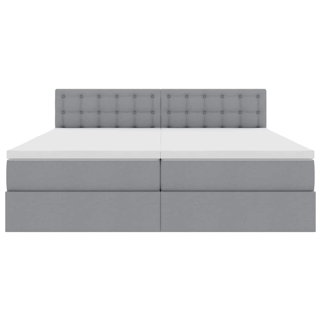 Krevet S LED lampica Svijetlo siva 200 x 200 cm tkanina