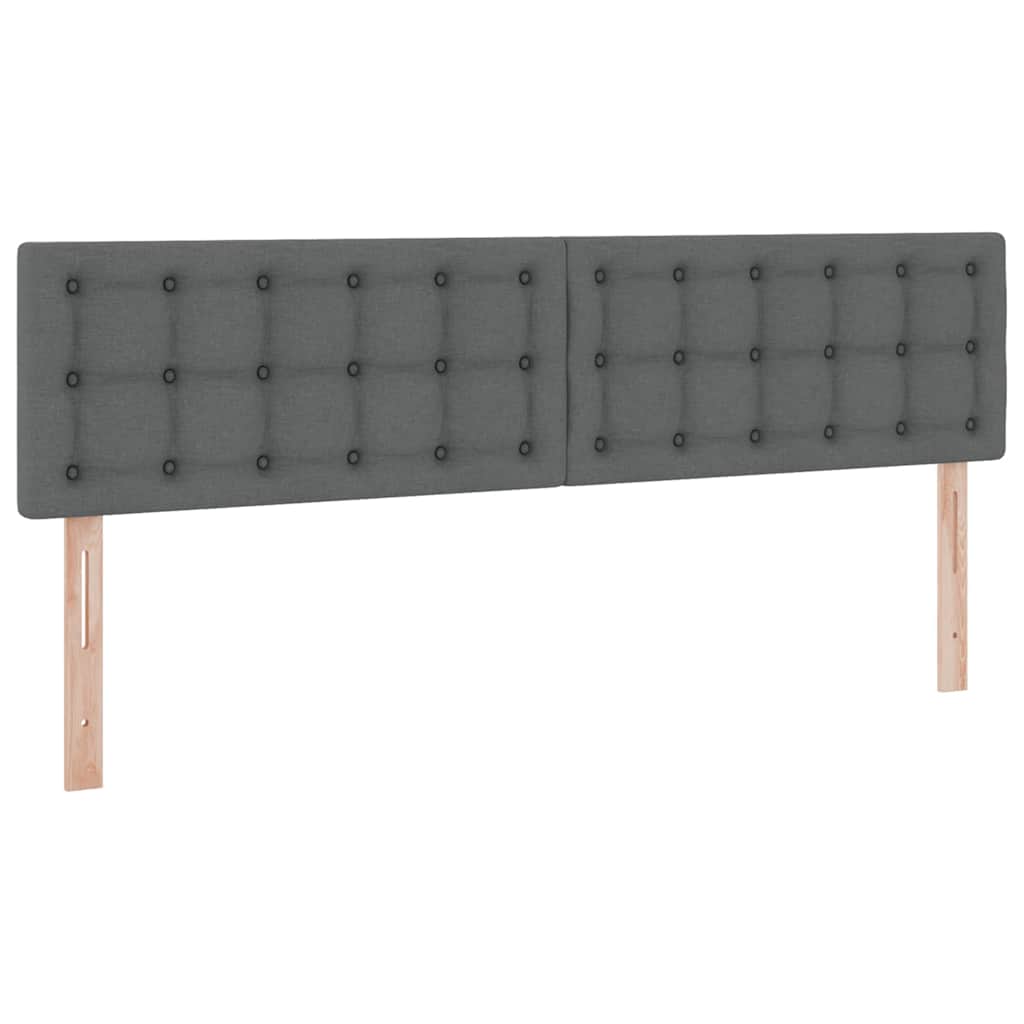 Krevet S LED lampica s pohranom Tamno siva 200 x 200 cm tkanina
