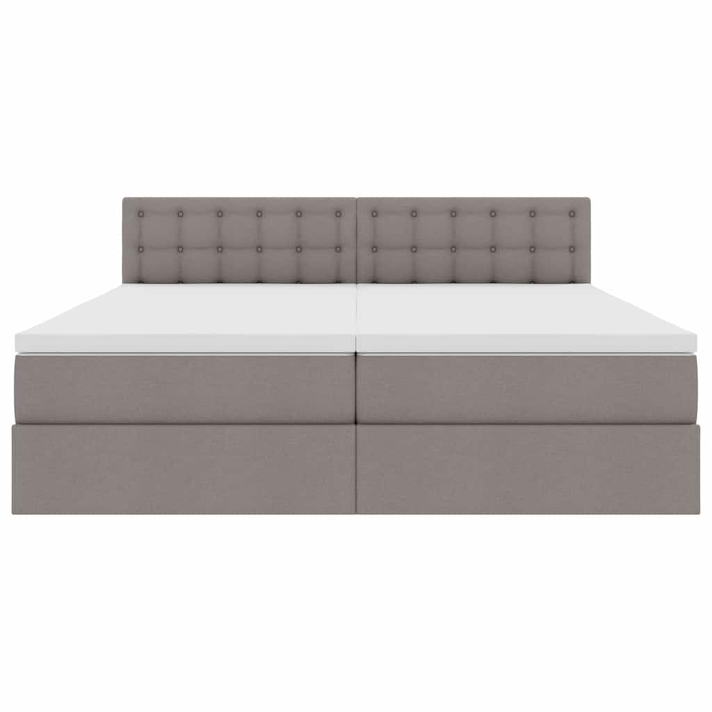 Krevet S LED lampica s pohranom Sivo-smeđa 200 x 200 cm tkanina