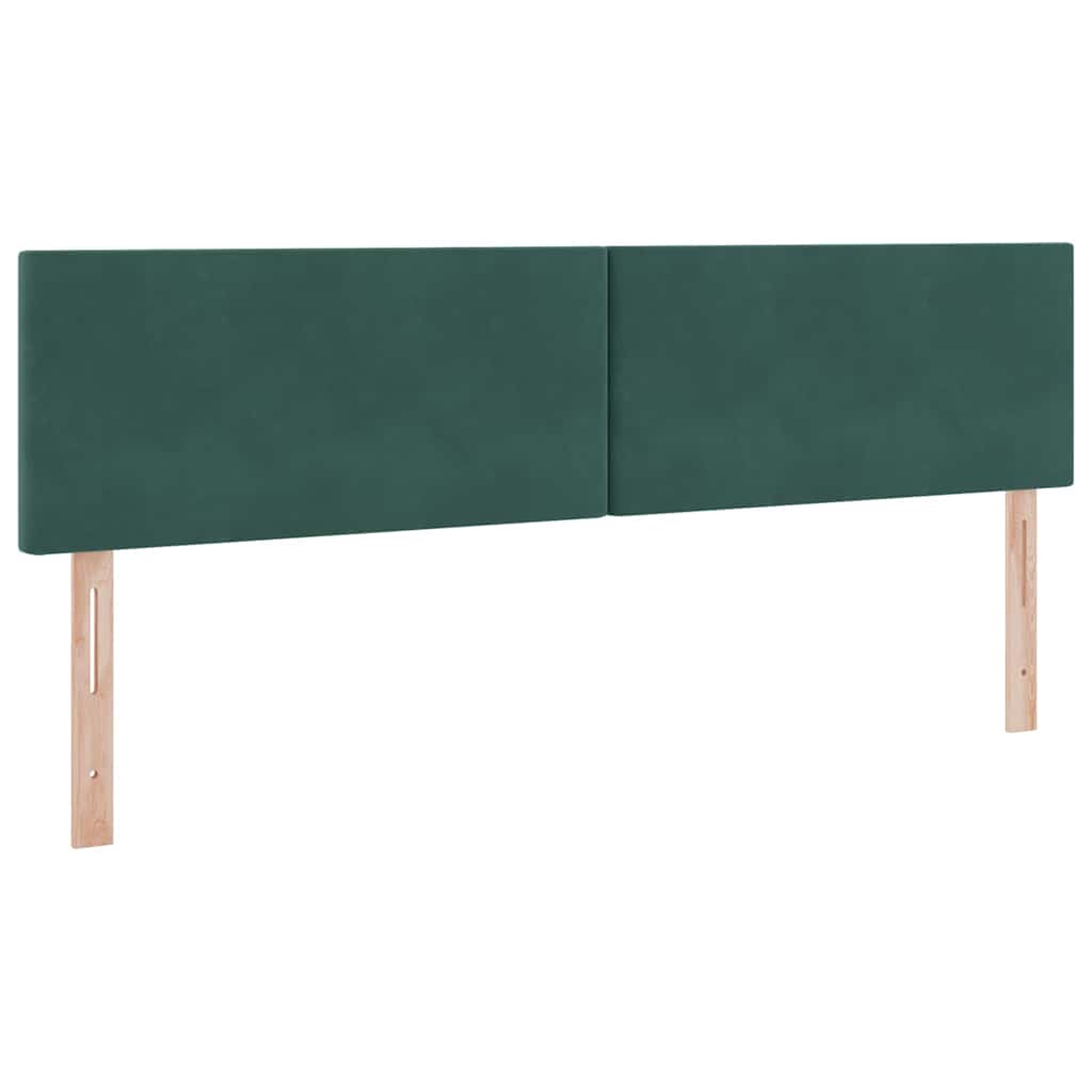 Krevet s LED trakama s pohranom Tamnozelena 180 x 200 cm Baršun