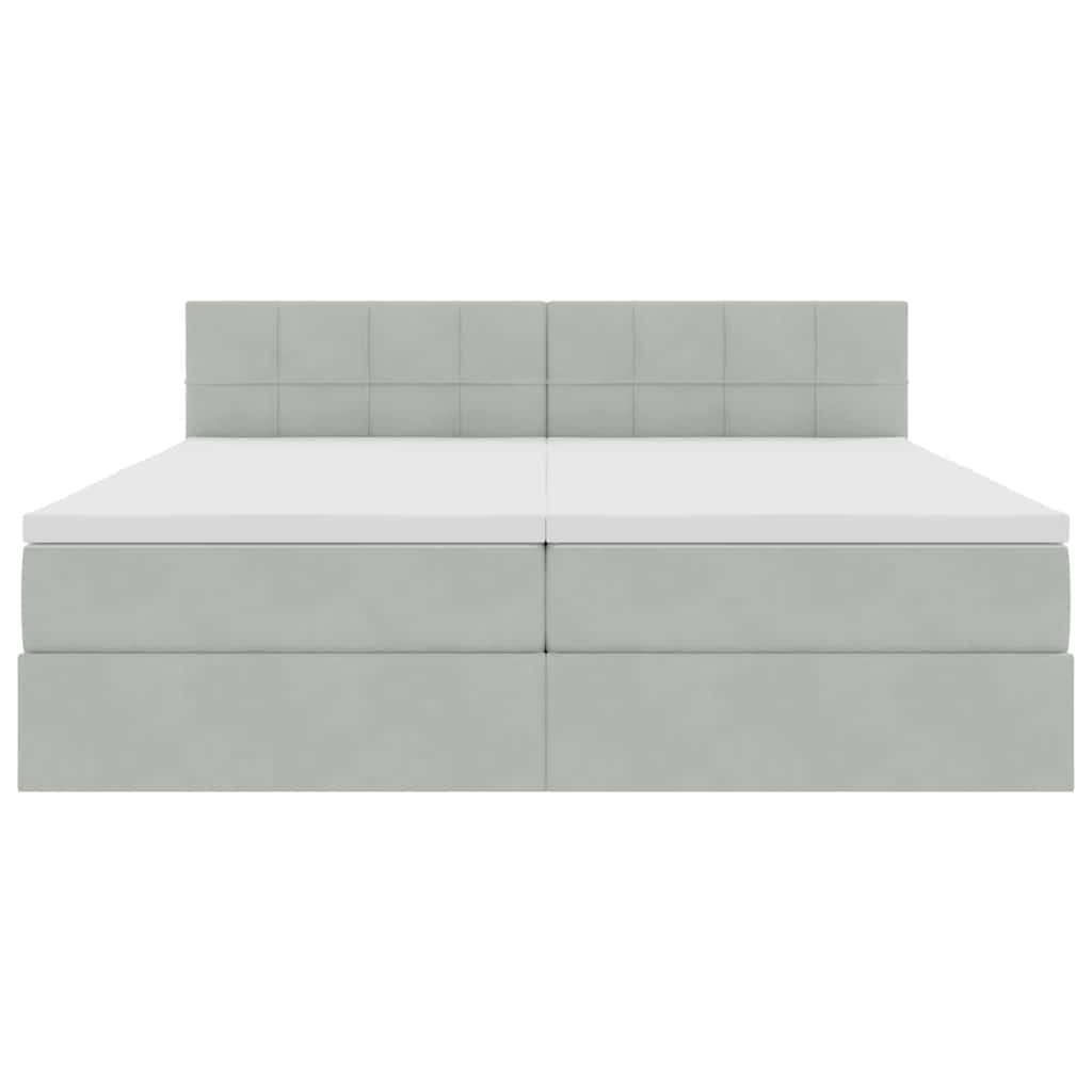 Krevet s LED trakama Svijetlo siva 180 x 200 cm Baršun