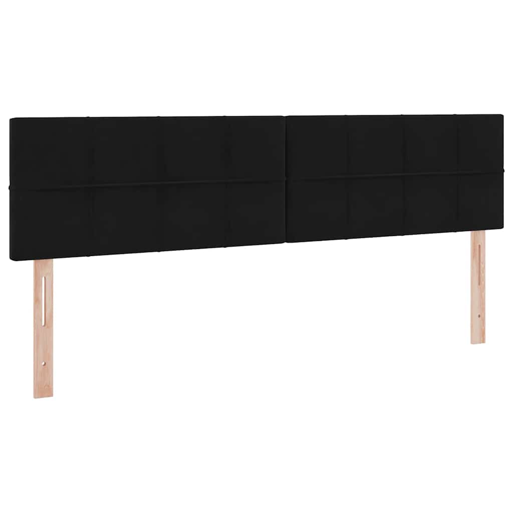 Krevet s LED trakama s uzglavljem Crna 200 x 200 cm Baršun