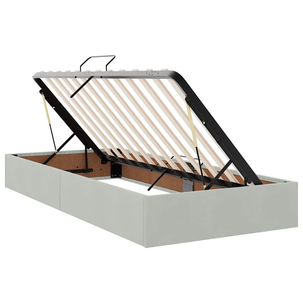 Krevet s LED trakama Svijetlo siva 200 x 200 cm Baršun
