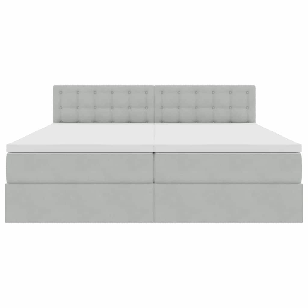 Krevet s LED trakama Svijetlo siva 200 x 200 cm Baršun