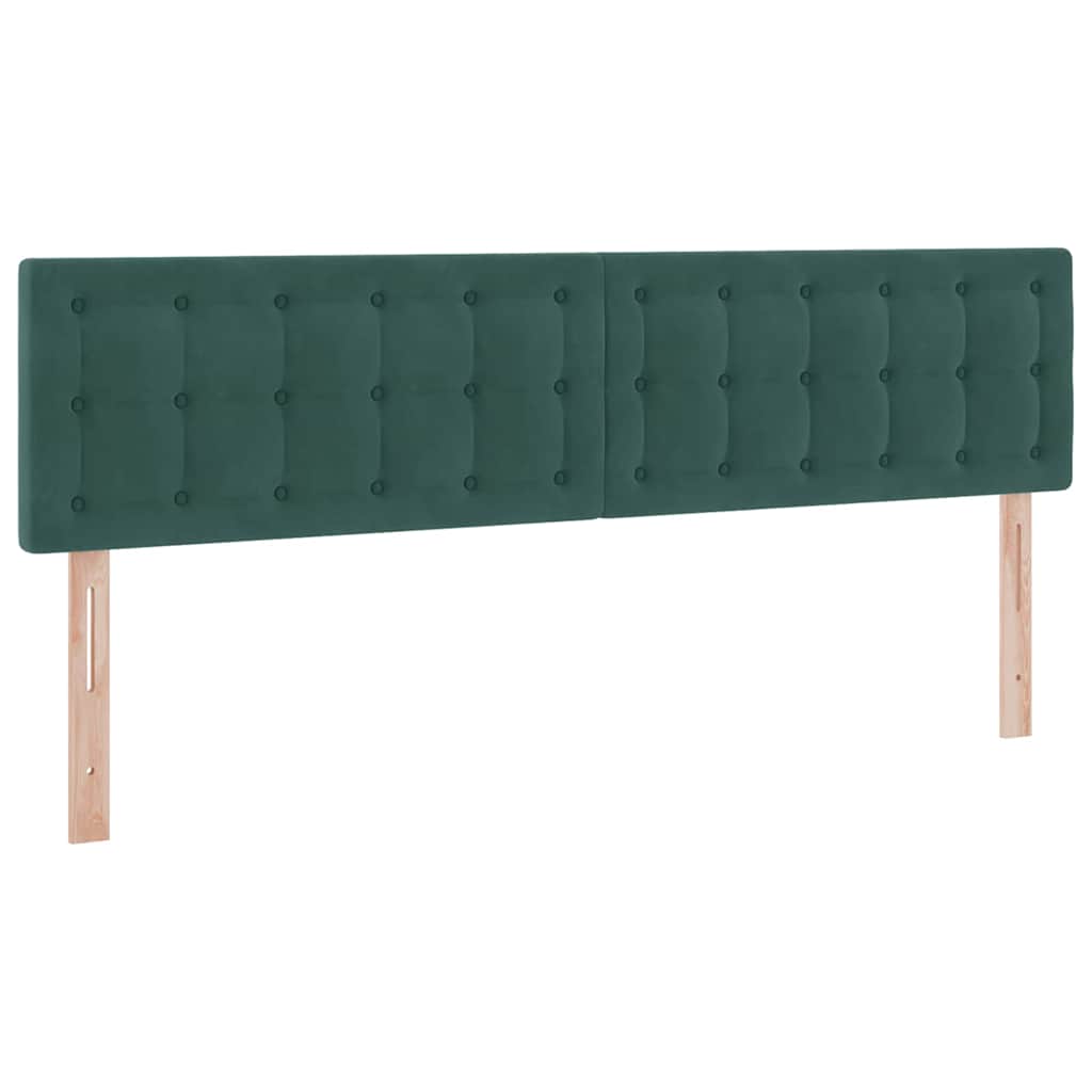 Krevet s LED trakama s pohranom Tamnozelena 200 x 200 cm Baršun