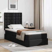 Krevet s od storage s uzglavljem Crna 90 x 200 cm Lažna koža