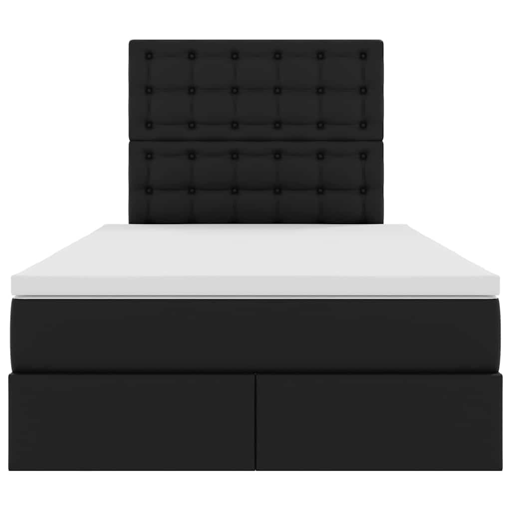 Krevet s od storage s madracem Crna 120 x 190 cm Lažna koža