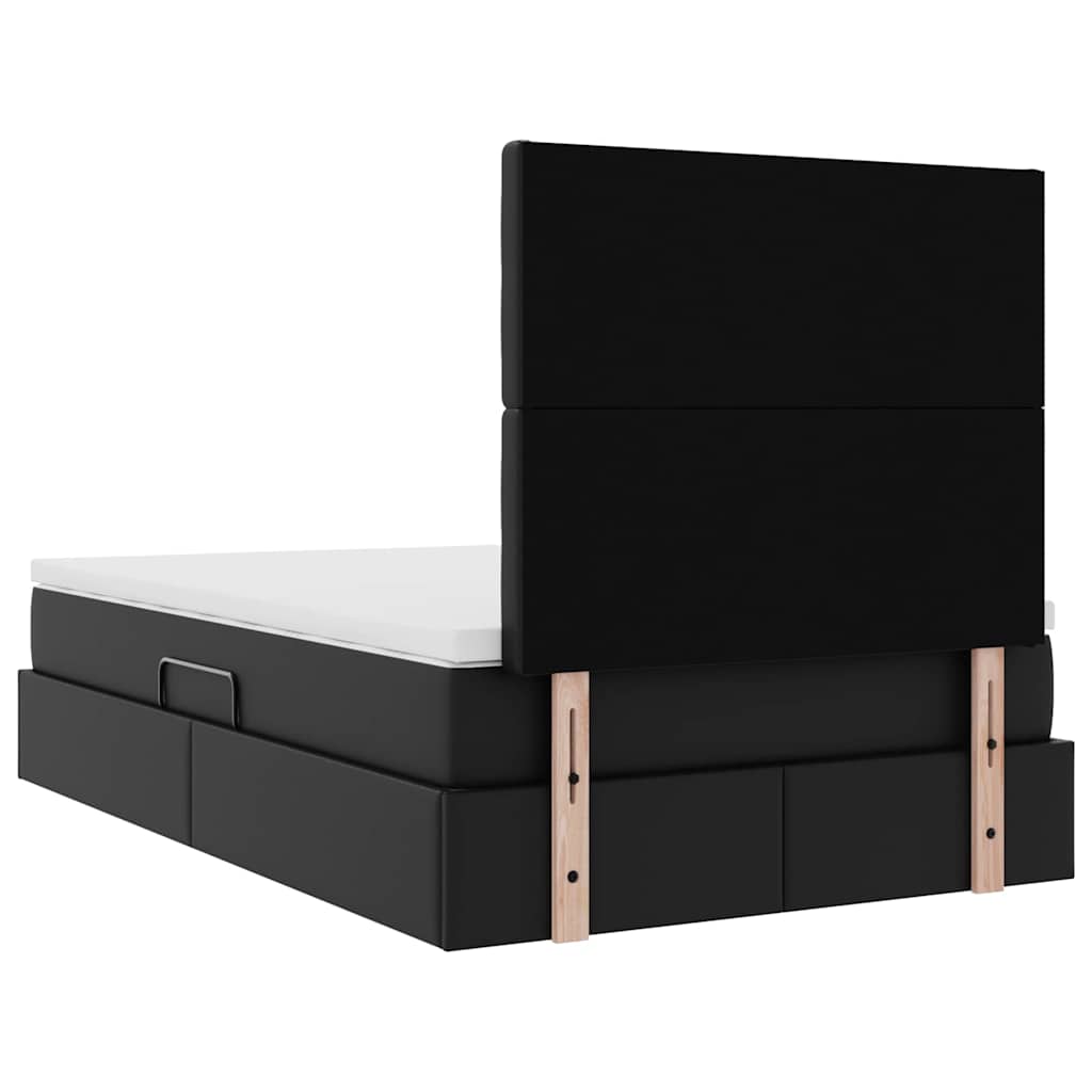 Krevet s od storage s madracem Crna 120 x 200 cm Lažna koža