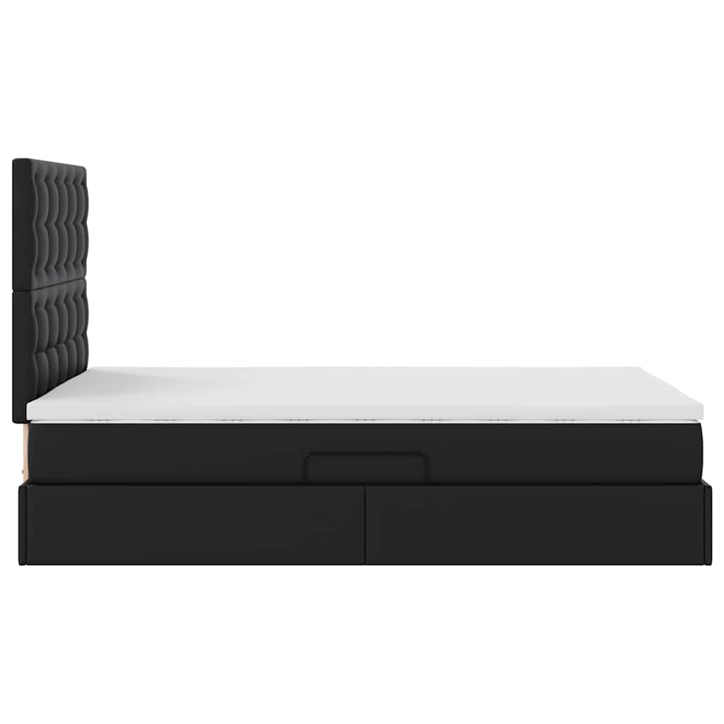 Krevet s od storage s madracem Crna 120 x 200 cm Lažna koža