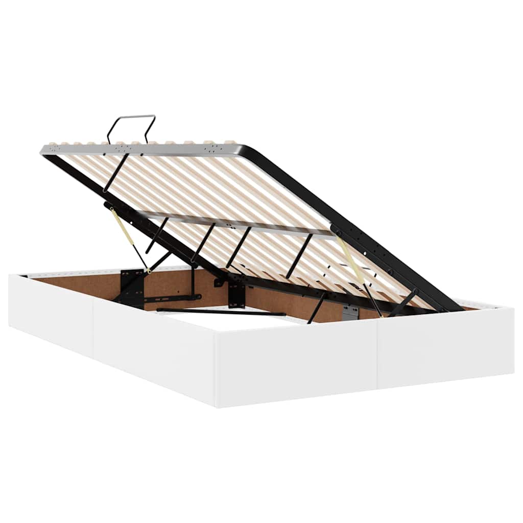 Krevet s od storage Čista bijela 120 x 200 cm Lažna koža