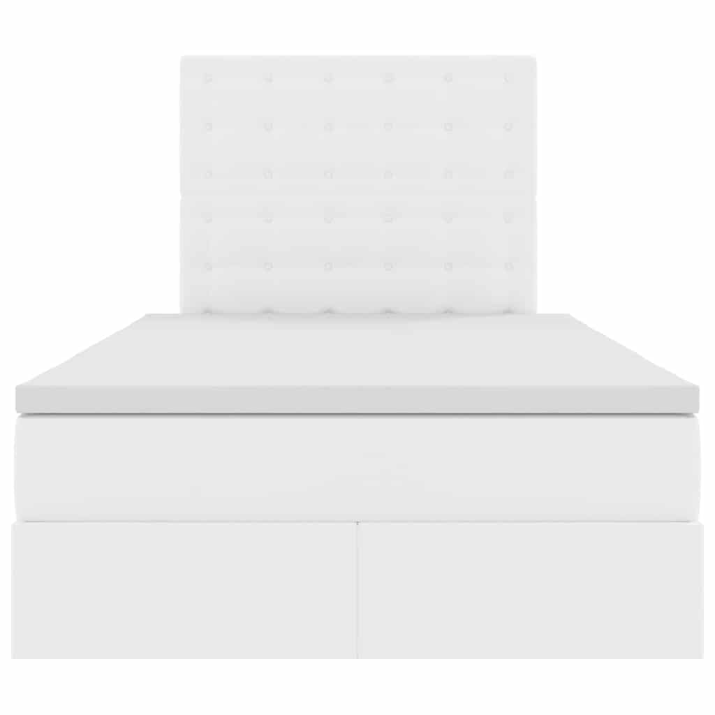 Krevet s od storage Čista bijela 120 x 200 cm Lažna koža
