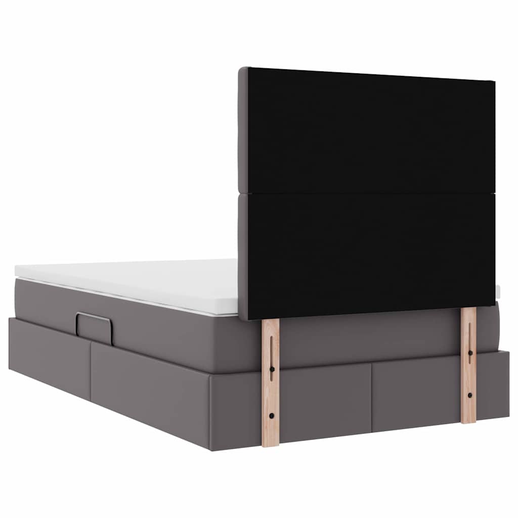 Krevet s od storage s madracem Siva 120 x 200 cm Lažna koža