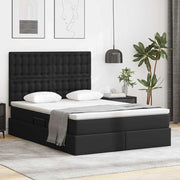Krevet s od storage s madracem Crna 140 x 190 cm Lažna koža