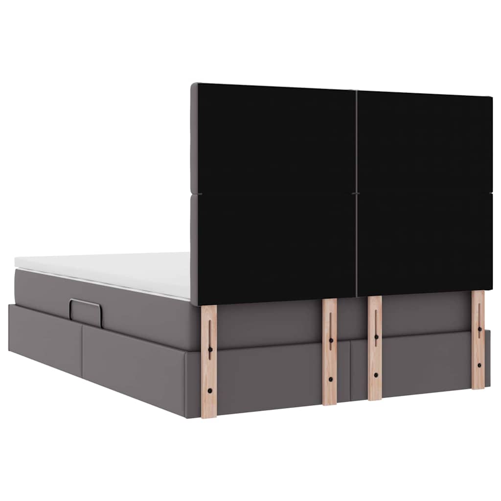 Krevet s od storage s madracem Siva 140 x 200 cm Lažna koža