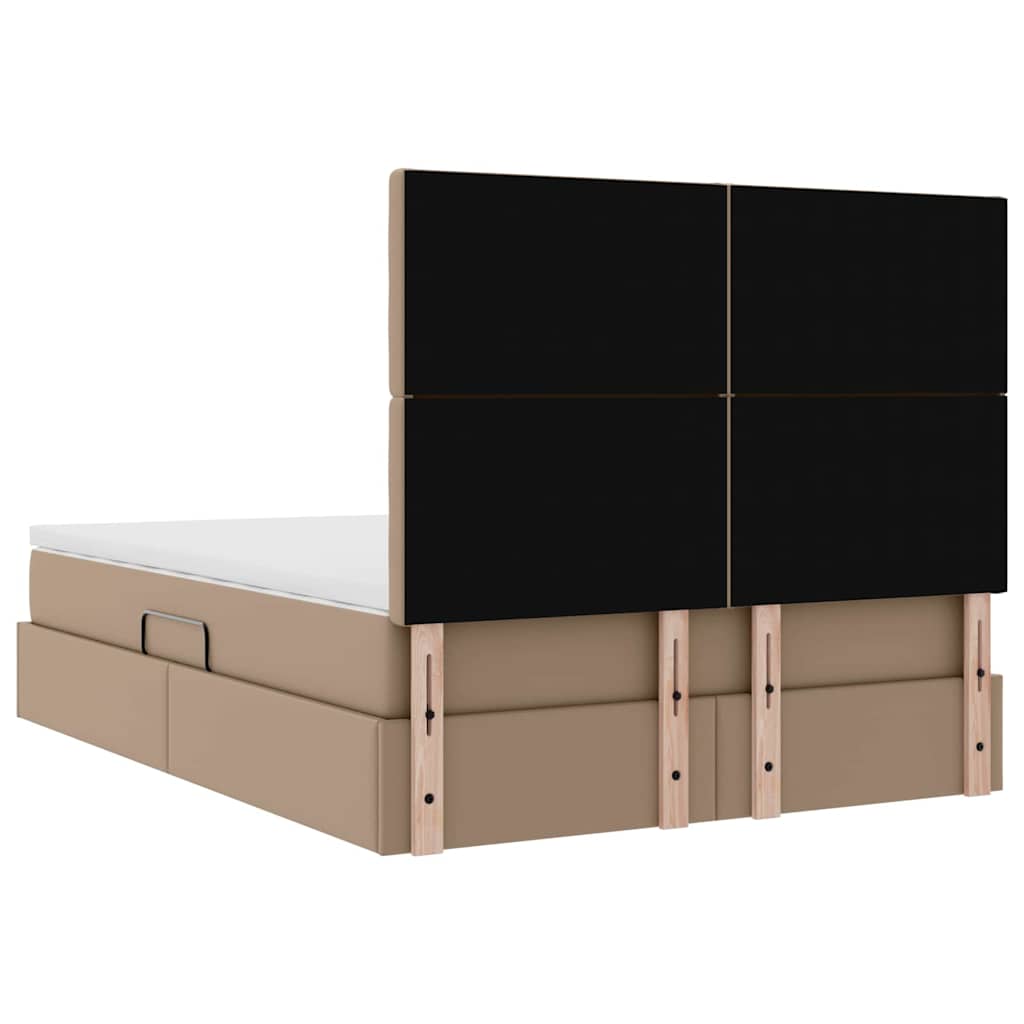 Krevet s od storage s madracem Kapućino 140 x 200 cm Lažna koža