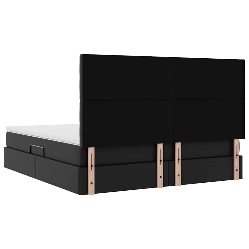 Krevet s od storage s madracem Crna 180 x 200 cm Lažna koža